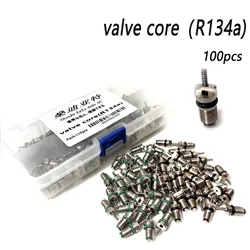 (100pcs/set)  AC R134A Valve Core Automotive Car Air Conditioning Cores Needles Repair Kit Heat Resistant