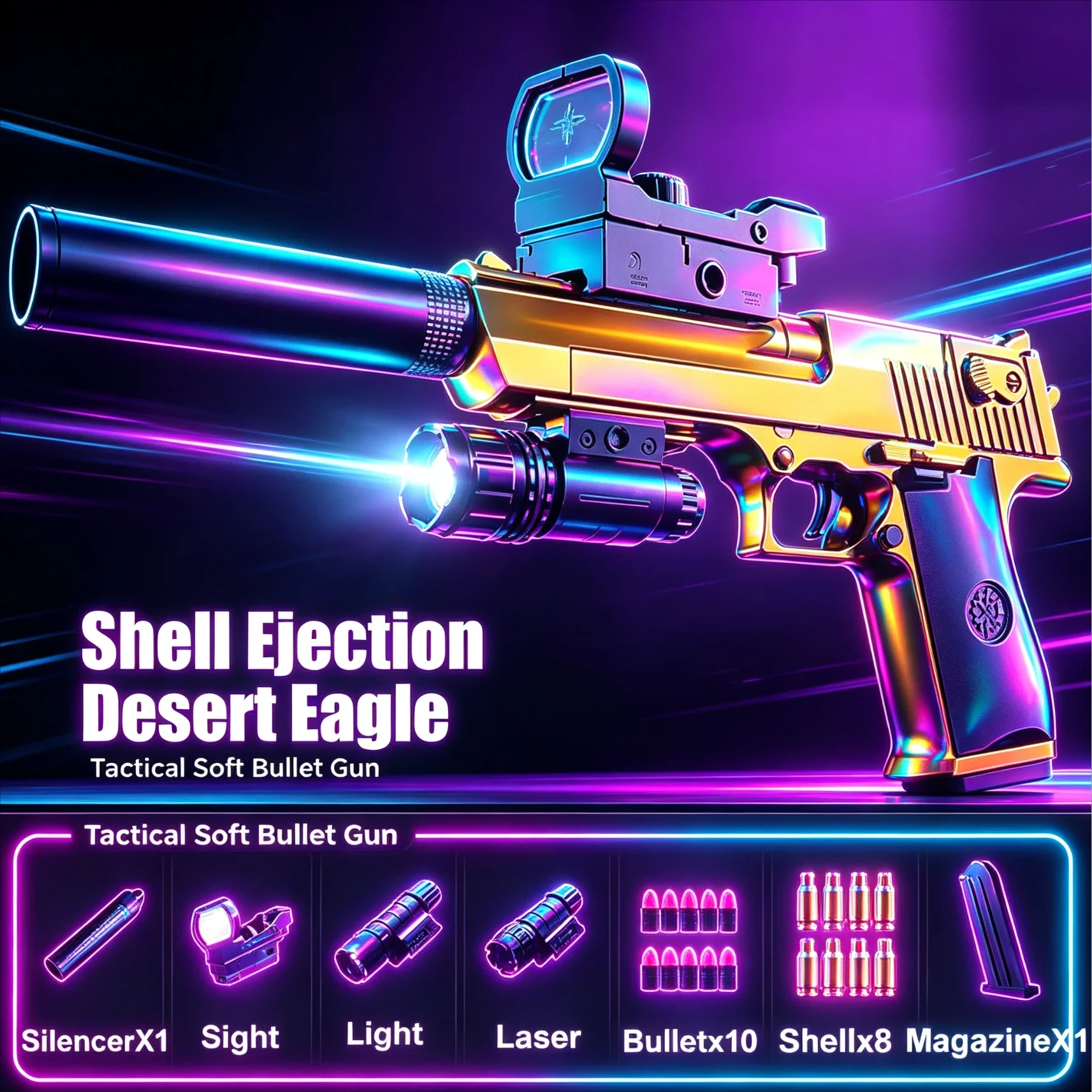 1S-Educational Toy Gun Shell Ejecting Toy Foam Soft Bullet Blaster for Kids Boys Adults Airsoft Pistol Children Birthday Gift