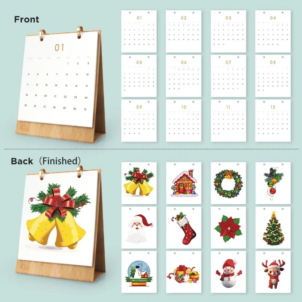 

DIY Paint Desk Calendar Paint by Numbers Creative Ornament Christmas Calendar Christmas Pattern Hand Drawn Calendar