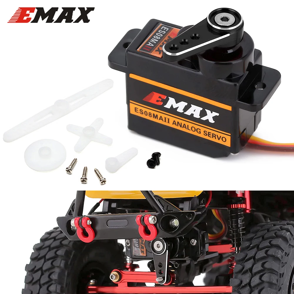 4Pcs Emax ES08MA II Servo Motor SCX24 Servo 12g 15T Mini Metal Gear Analog Servo for RC Car Axial SCX24 Upgrades Part