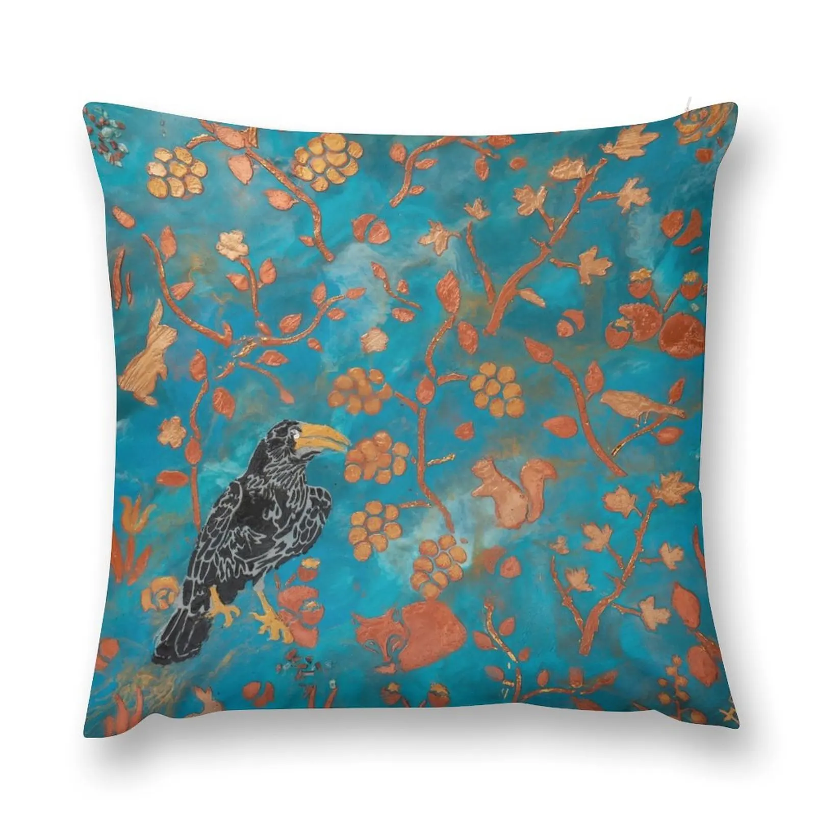 Crow Creating the Natural World Throw Pillow Throw Pillow ornamental pillows for living room Pillowcase pillow