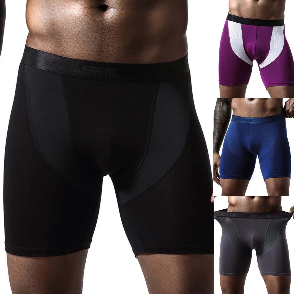 

Breathable Long Leg Men's Boxer Shorts with Pouch Underwear Trunks Underpants for Comfortable Movement and Support