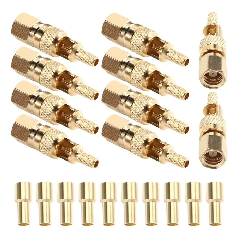 ABAE-For SMC Female Crimp Connectors 10PCS/Lot For LMR100 RG316 Cable For SMC 50-1.5/RF