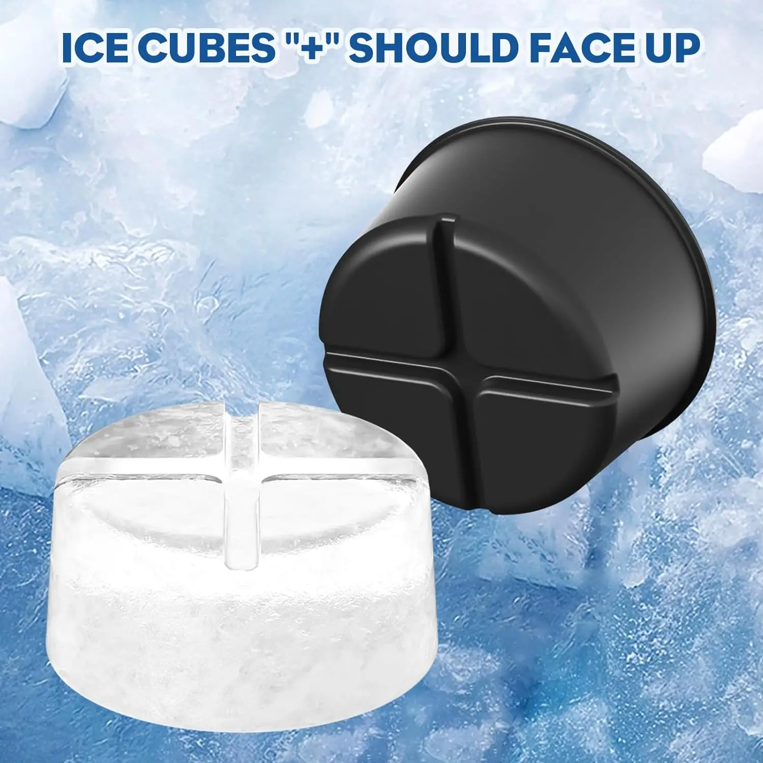 newKitchenAid KSIA4IM Plastic Ice Mold Accessory for KitchenAid Shave Ice Attachment, Black Reusable Plastic Ice Molds with Lids