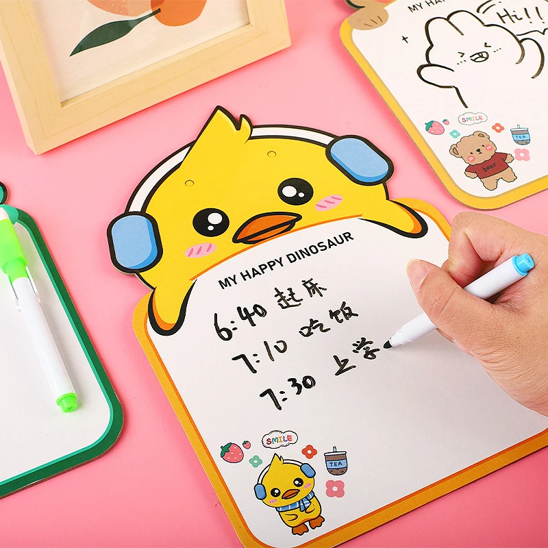 

Cartoon Erasable Drawing Board Double Sided Reusable Doodle Board Early Education Writing Message Board for Children Student