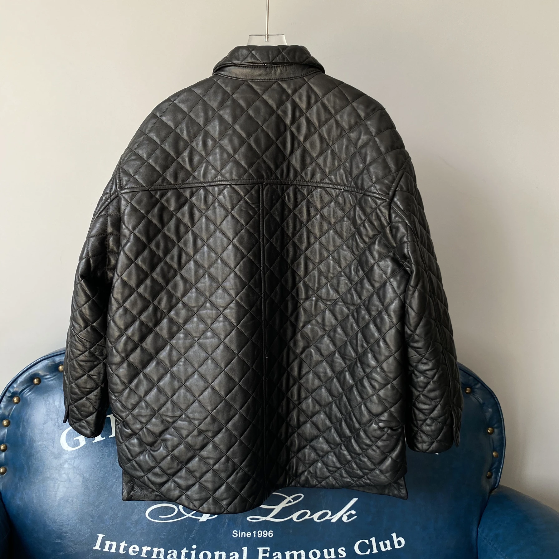 2024年新作 カジュアル ルーズ レディース レザージャケット コットンサンドイッチ 本革 ミディアム丈 シープスキンコート