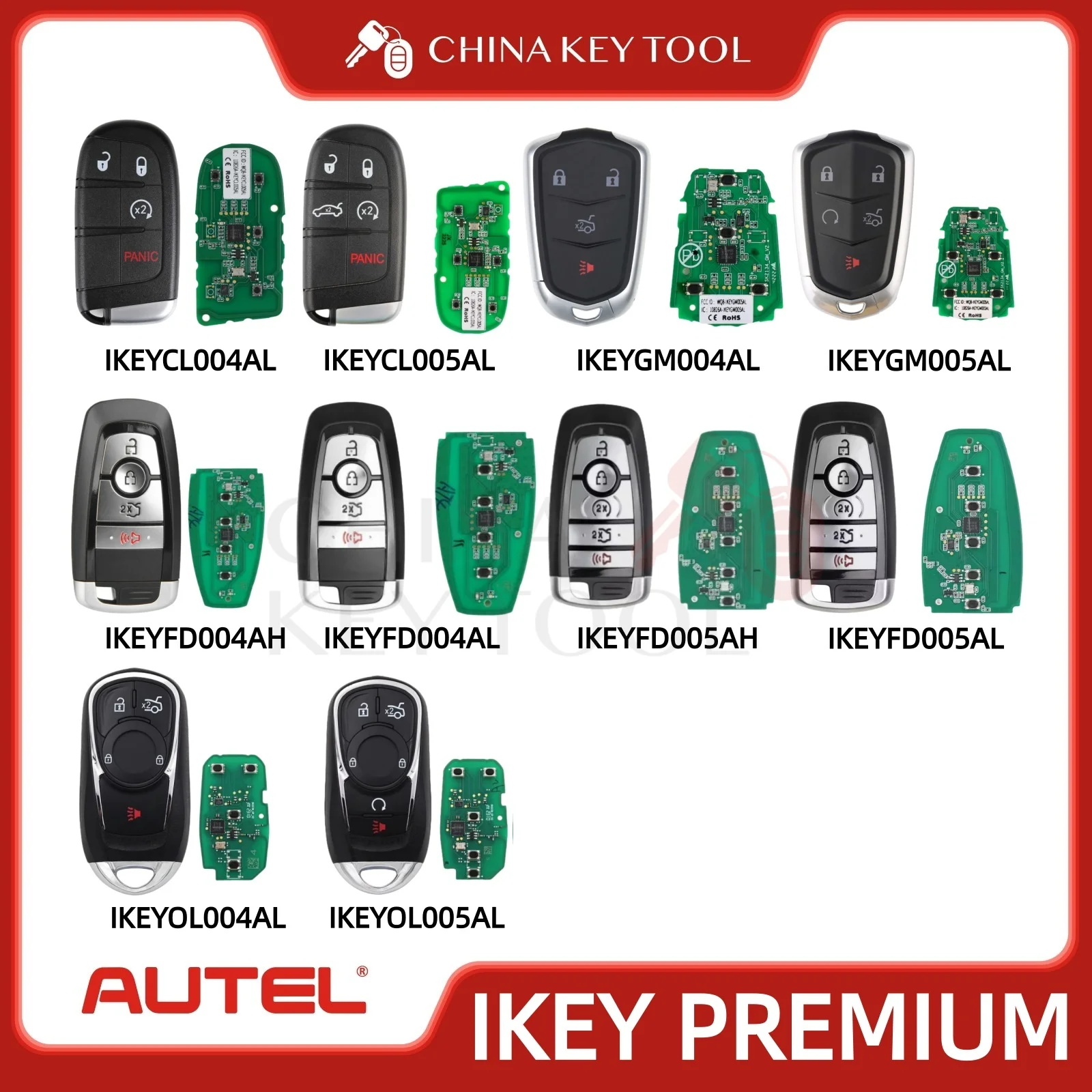 1PCS Autel IKEY  IKEYCL004AL IKEYCL004AL CL005AL FD004AH FD004AL IKEYFD005AH IKEYFD005AL GM004AL IKEYGM005AL OL004AL IKEYOL005AL