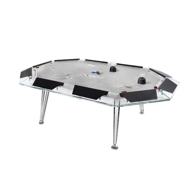 Italian light luxury, designer furniture, entertainment tempered glass fleece, poker table multi-person chess and cards