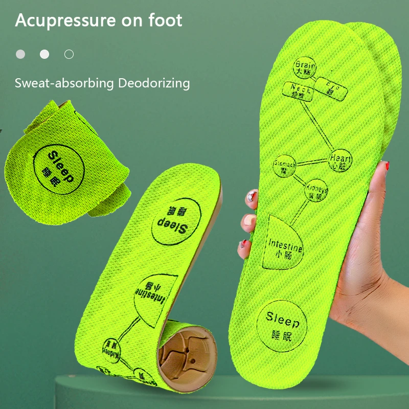 Deodorant Foot Cushion Insoles Wormwood for Sneakers Foot  Acupoint Massage Shoe Inserts Plantar Fasciitis Relief Super Soft Pad