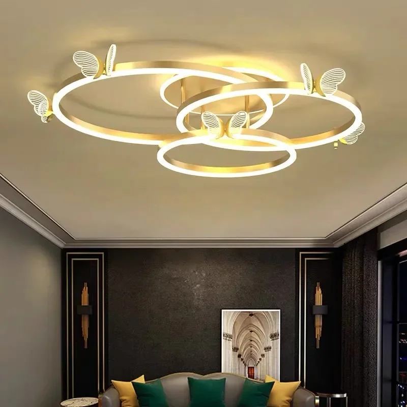 Modern Butterfly Ceiling Lamp Dimmable Ceiling Chandelier Light Fixture for Table Dining Room Bedroom Living Room