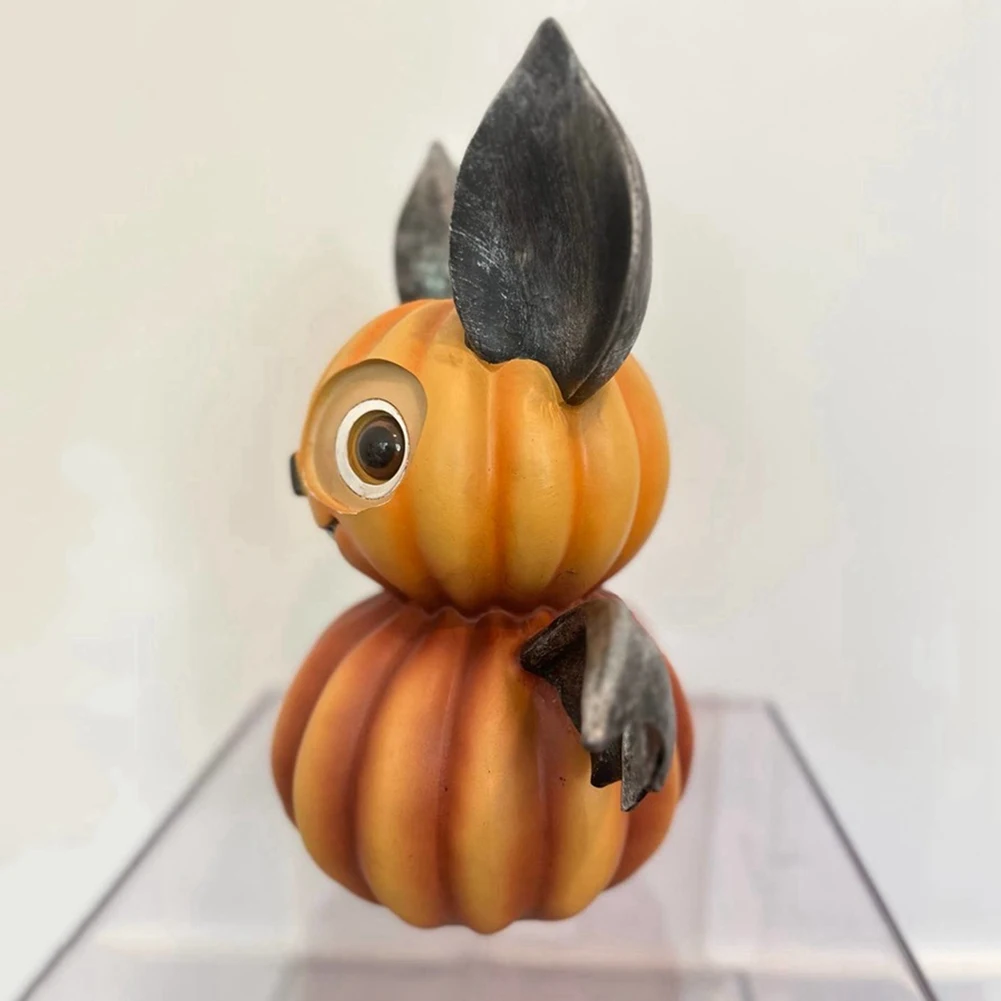 NEW HOT In Stock-Halloween Scary Bat Pumpkin Ornaments Pumpkin Shaped Home Decoration Resin Cute Bat Decoration