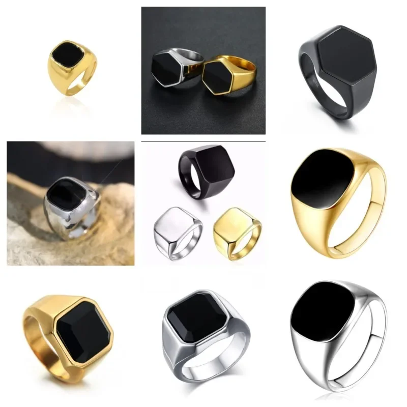 European and American Retro Punk Style Personality Simple Casting Three-Dimensional Glossy Ring For Men