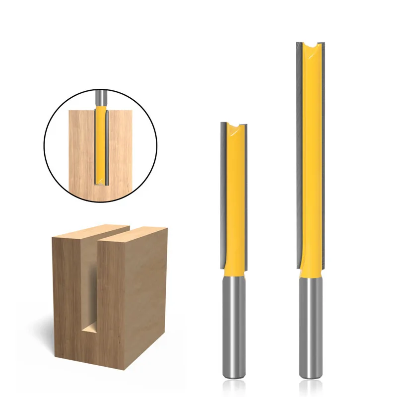 1pcs Flush Trim Router Bit Long 50-76mm Tenon Cutter 8mm Shank Template Pattern Bit Carbide Milling Cutter Wood Router Bits