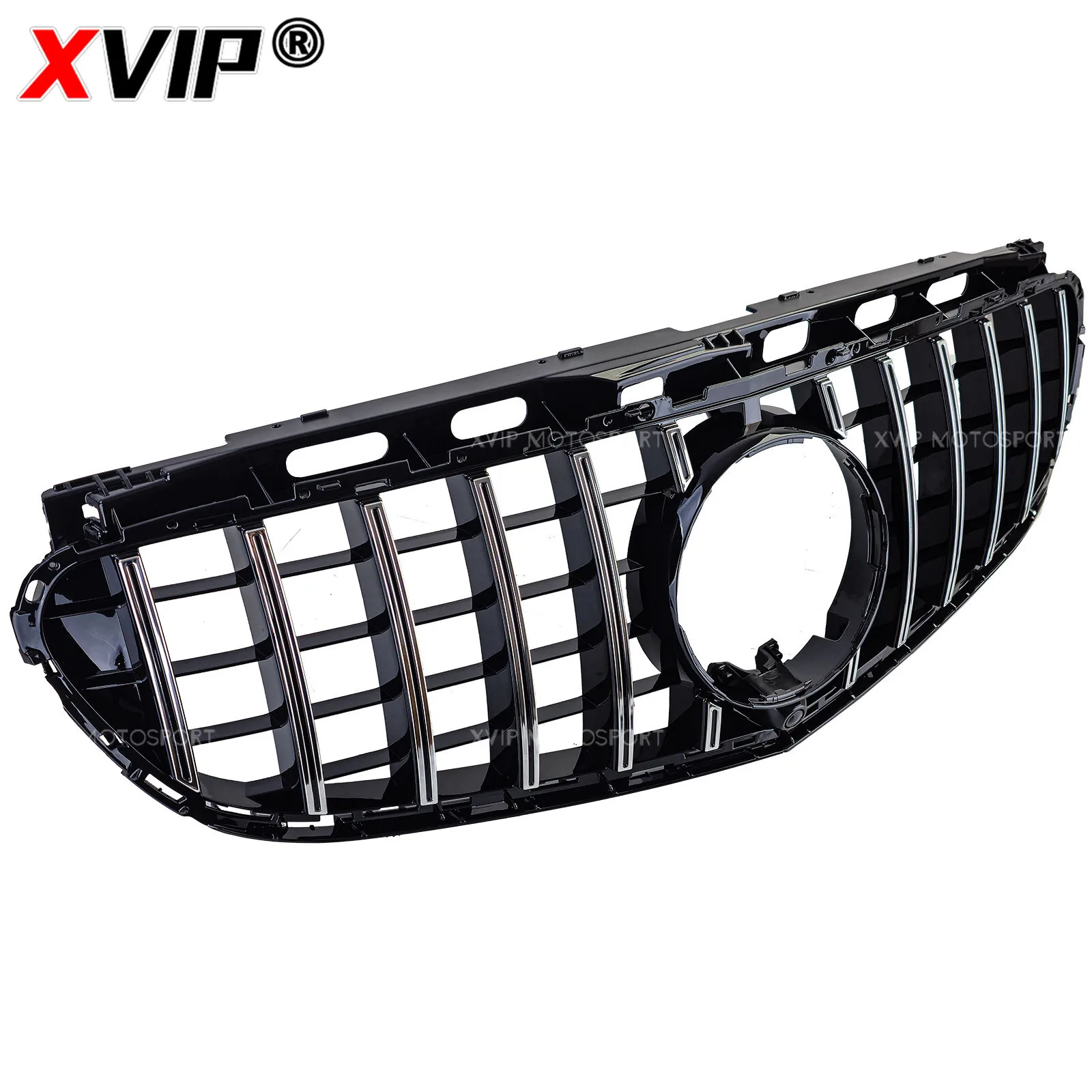 شبكة المصد الأمامي طراز XVIP كروم فضي GTR لسيارة Mercedes Benz E-Class W212/S212 14-16 E200 E250 E300 E350 E400 E500 Grill #4