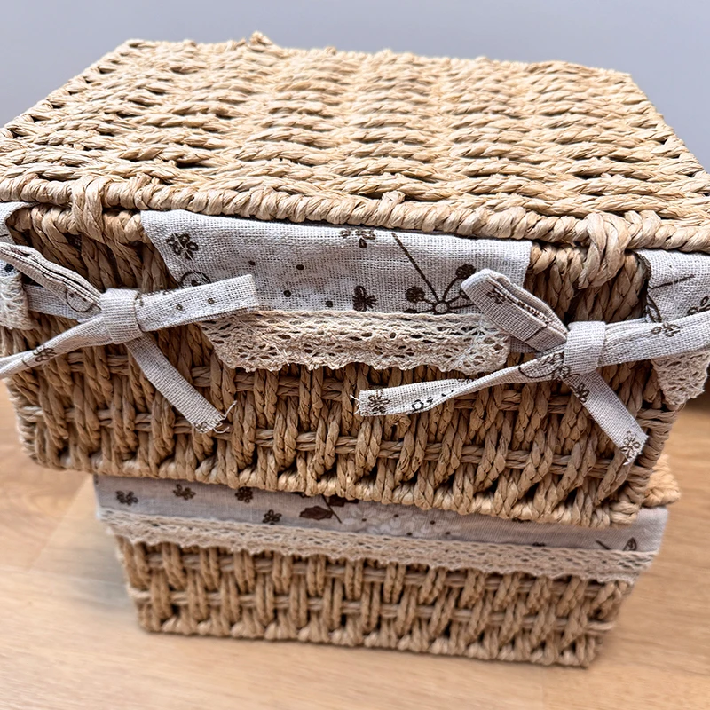 For Toys Snacks And Miscellaneous Items Desktop Cosmetic Storage Box Household Rattan Woven Storage Box