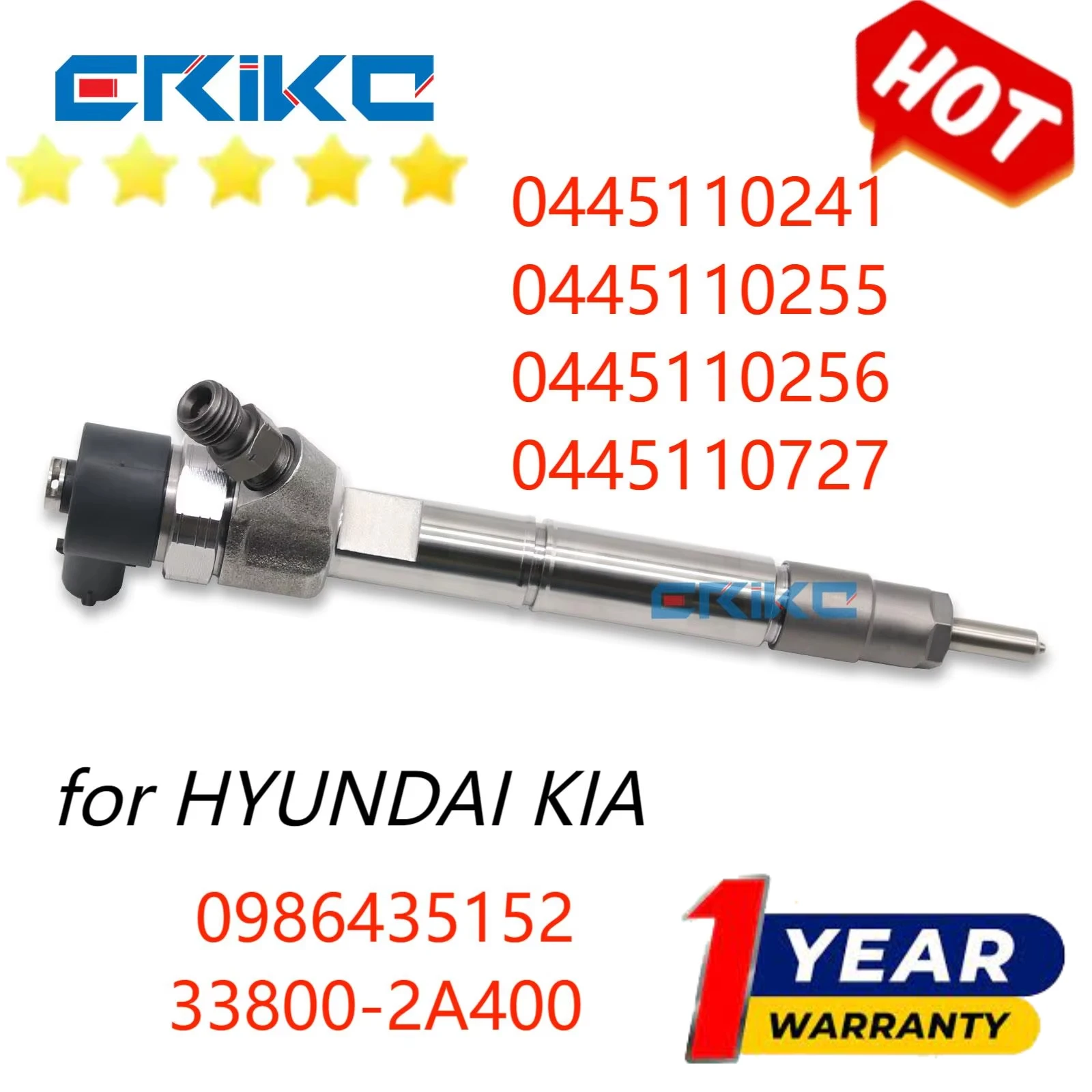 

0445110255 0445110256 338002A400 New Diesel Fuel Injector Nozzle 0445110727 For Hyundai i30 Accent KIA Ceed Rio Injection Assy