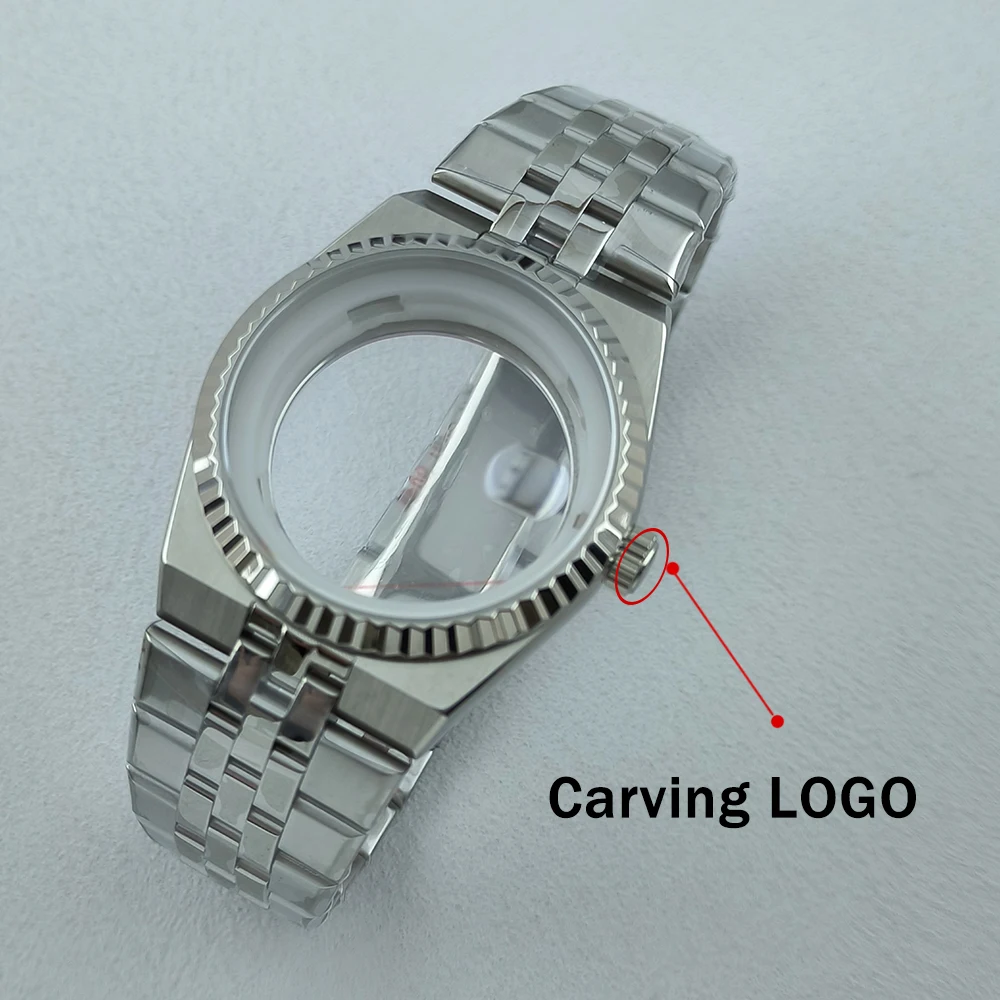 NH35 stainless steel case men's watch modification accessories custom logo sapphire glass suitable for NH35 movement