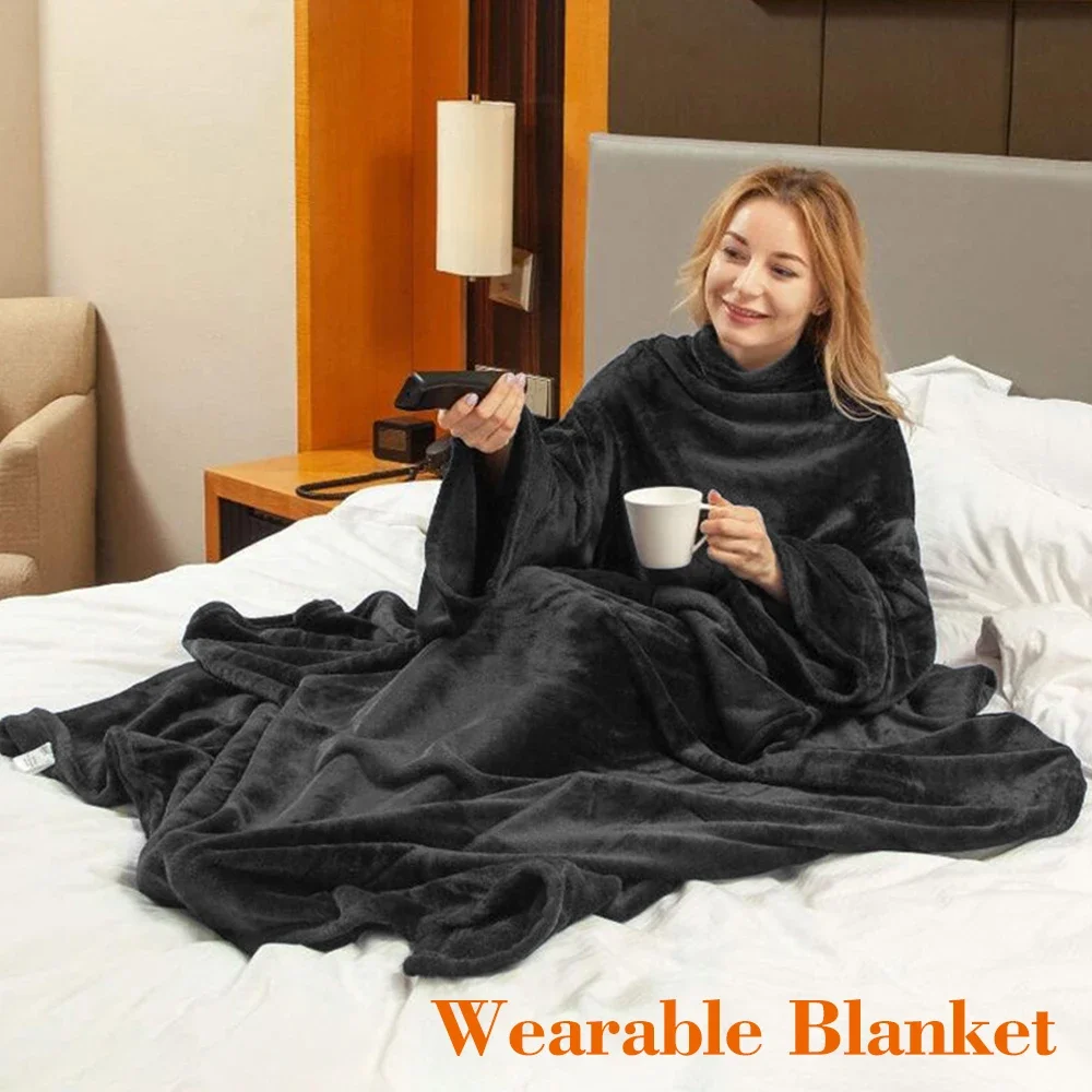 

New Wearable Blanket on The Sofa Cover Bedspread Fluffy Soft Blankets for Beds Warm Winter Microfiber Throws Camping Bluey