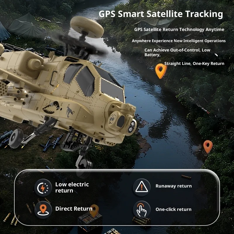 Neues Produkt auf Lager: Yuxiang F11-H Apache ferngesteuerter Hubschrauber GPS-Positionierungssimulationsmodellflugzeug