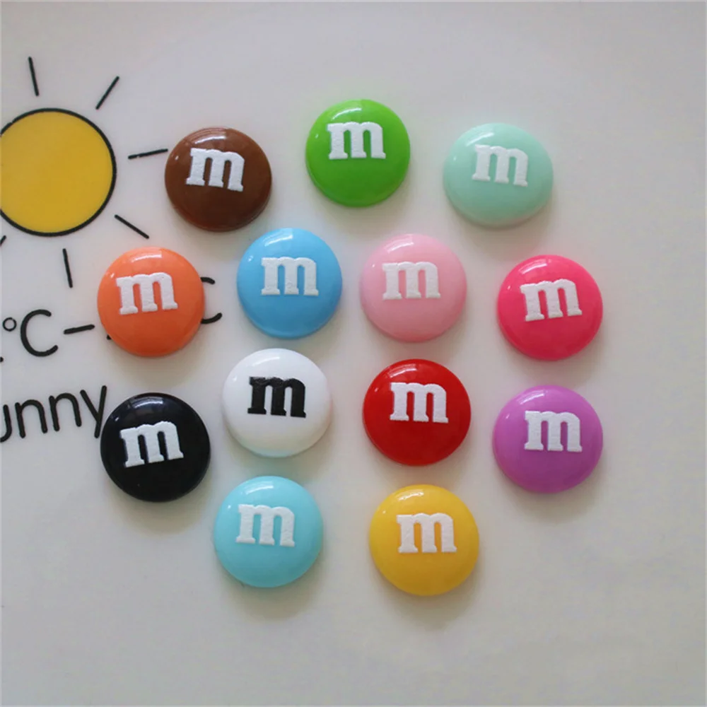 30Pcs Colorful Mini Chocolate Bean Flatback Resin Cabochon Scrapbook Embellishments Materials DIY Shoe Jewelry Phone Shell Patch