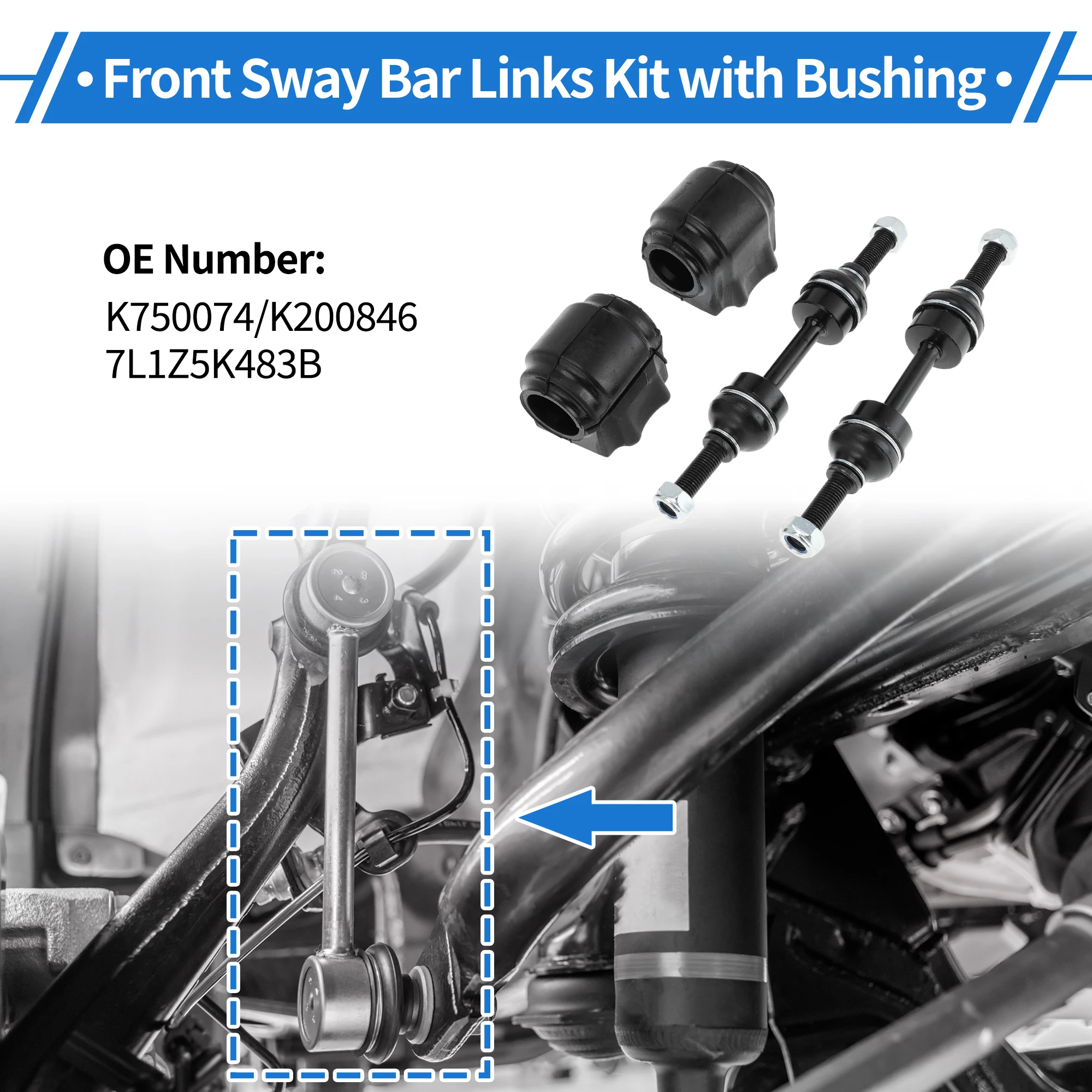UXCELL Front Stabilizer Bar Links with 2 Pcs Bushing for Ford F-150 No.K750074 1 Set
