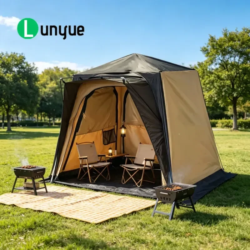 All Weather Self Pitched Tent Portable Family Camping Tent Outdoor Practical Shelter for Campsites Hiking Travel Easy Setup