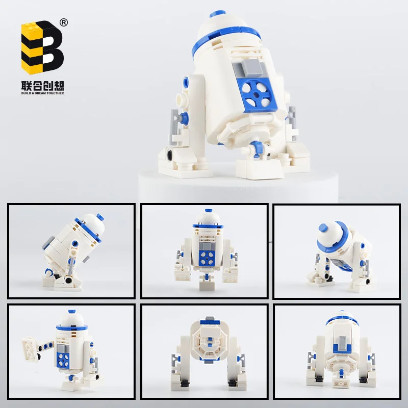 New 102PCS Robot Star Space Union Mini R2D2 Model R2-D2 Figure Wars Building Block Bricks Boys Classic Movie Kit Gift Toys Kids