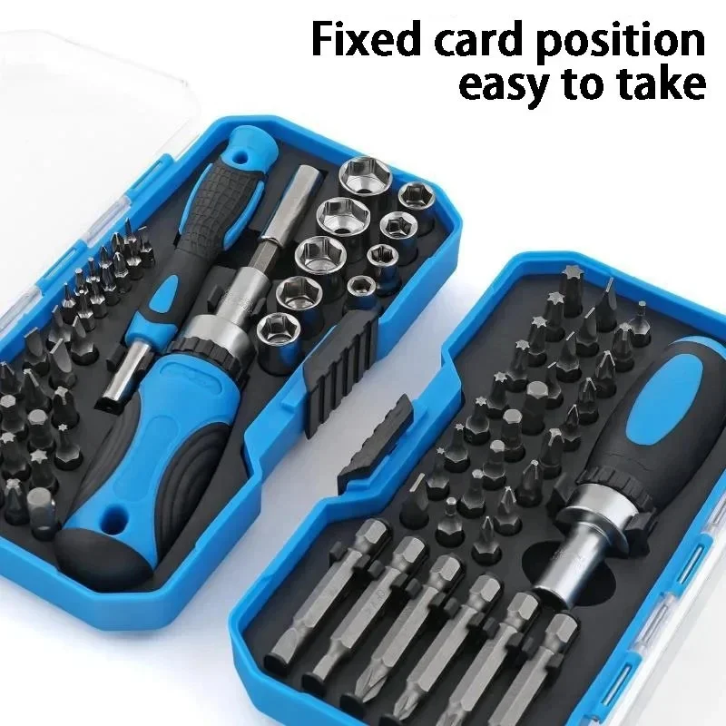 

34PCS Multifunction Screwdriver Ratchet Bit Kit One Word Cross Hexagon Screwdriver Small Screwdriver Socket Head Set