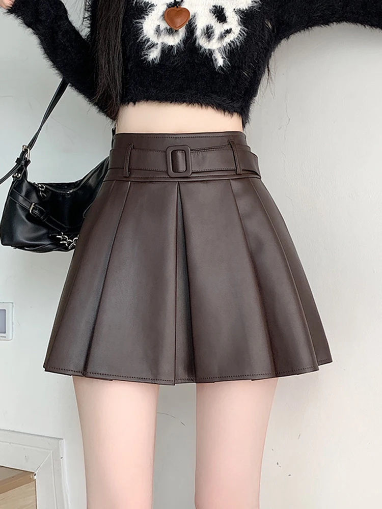 

Корейская юбка-карандаш из искусственной кожи, весна 2026, новая универсальная модель с завышенной талией, стиль Ele Feel