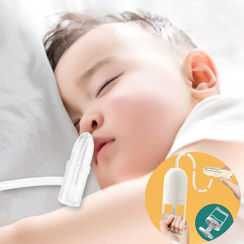 Baby Nasal Aspirator Manually Press The Nasal Aspirator Manual Mucus Removal One-way Airflow Control Nose Sucker For Kids Babies