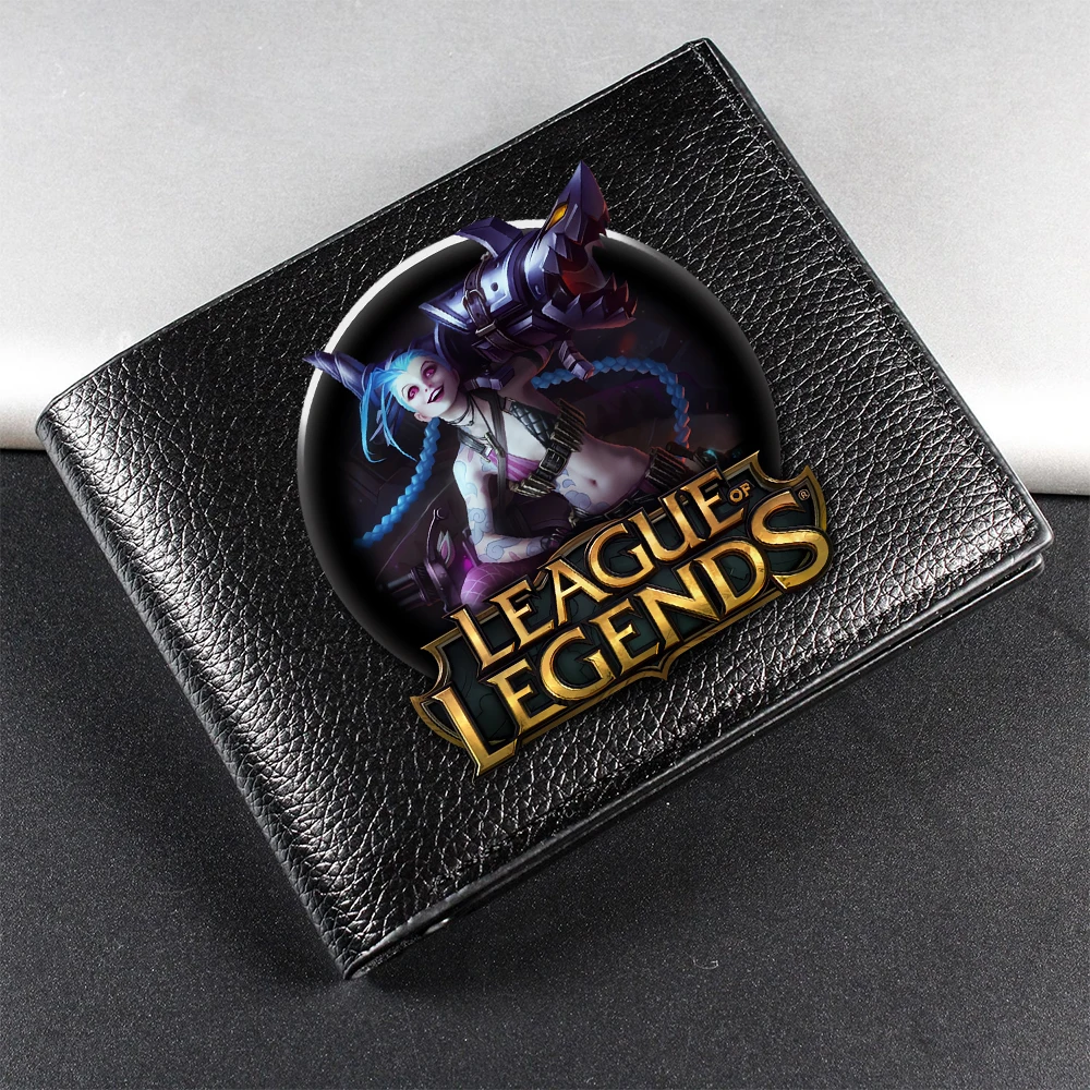 Arcane League of Legends Folding Wallet Men Casual Accessories Card Holder Adult Anime Printed Money Bag Fashion Wallets Gifts