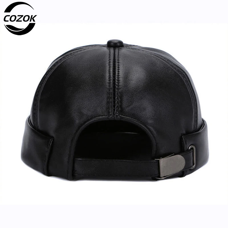 Brand Vintage Beanie Hats Men Women Spring Autumn Landlord Hat Streetwear Hip Hop Brimless Hat Sheepskin Docker Cap Wholesale