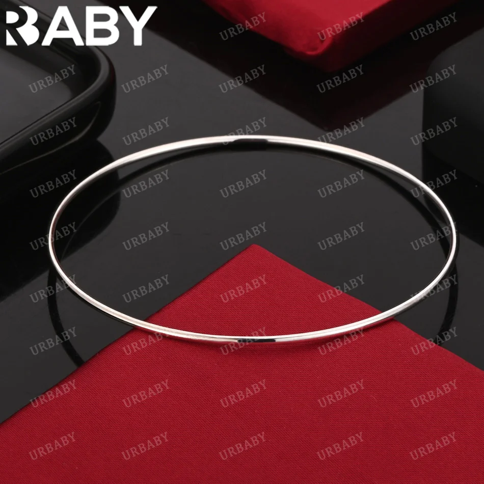 

URBABY 925 Sterling Silver Bangle Fine Vegetarian Circle Bracelet For Women Jewelry Fashion Party And Daily Wear
