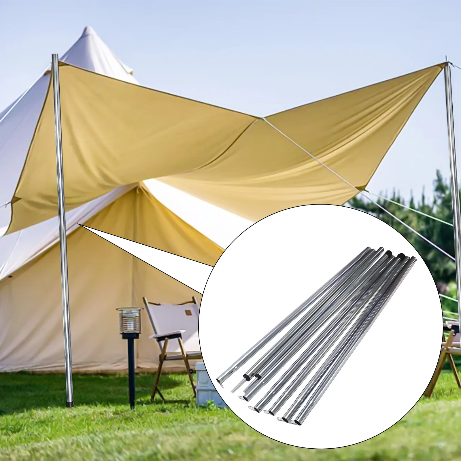 

Настраиваемые опорные стойки для тентов, 2 шт. регулируемых палаточных стоек, легкая железная конструкция, идеально подходят для кемпинга и пикников