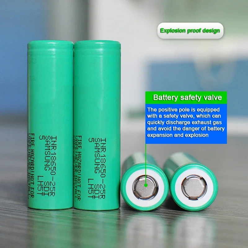 100% Original INR18650 25R 1865 2500mAh 3.7V 18650 Battery Lithium Oplaadbare Batterijen Hoge Stroom Ontlading 20A Power Cell