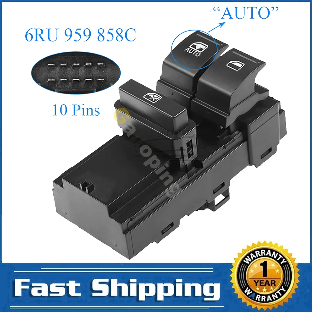 For VW Polo/Derby/Vento 2011 - 2022 Electric Power Master Window Lifter Switch Control Regulator Button 6RU 959 858C Car Parts