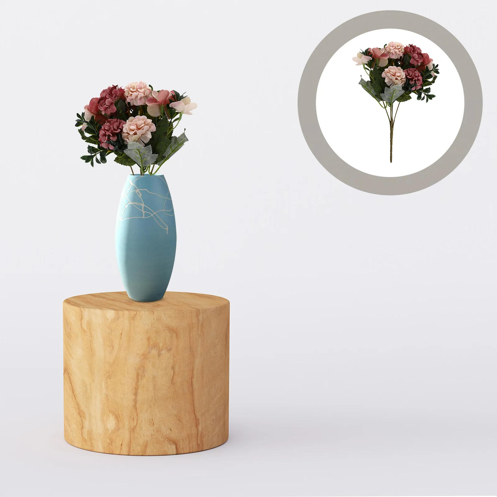 

2Pcs Plastic Hydrangea Flower Decor Easy Clean No Withering Perfect for Living Room Kitchen Table Fake Flower Artificial Flowers