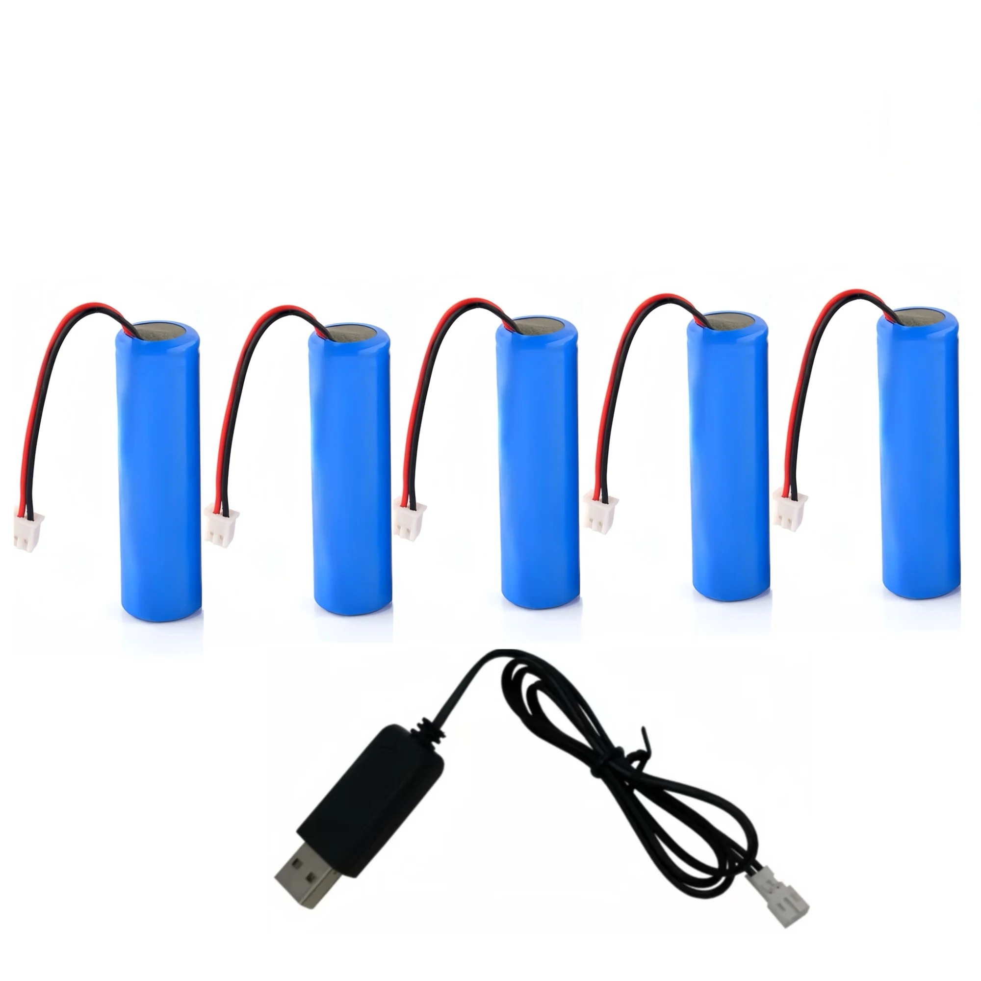 

5PCS 18650 Rechargeable Lithium Battery 3.7V 1200mAh with SM/PH2.0/XH2.54/JST Plug for Remote control toy Mini drill Screwdriver