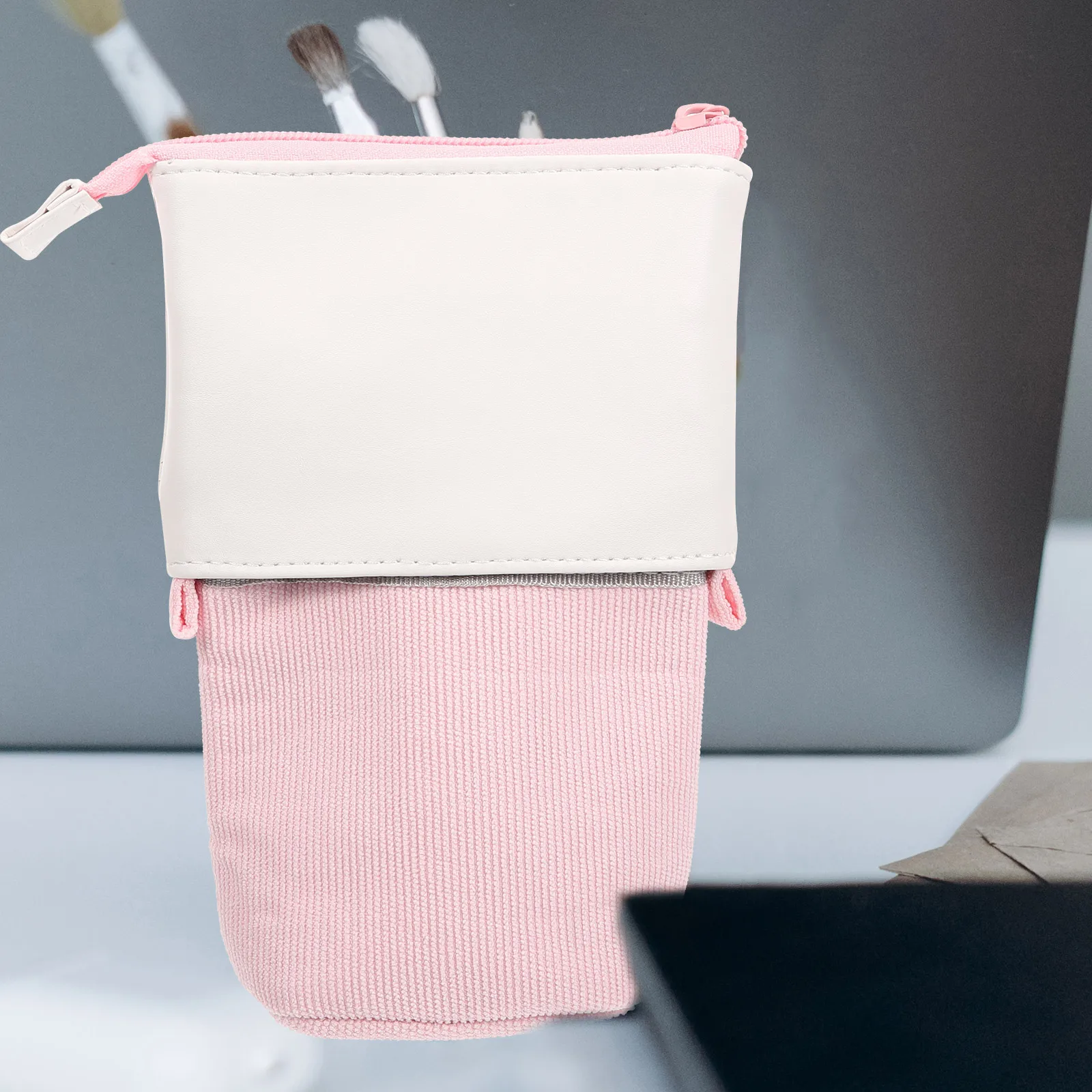 

Pencil Case Corduroy Bag Men and Women Telescopic Bags Holder Large Capacity Multi-use Pouch