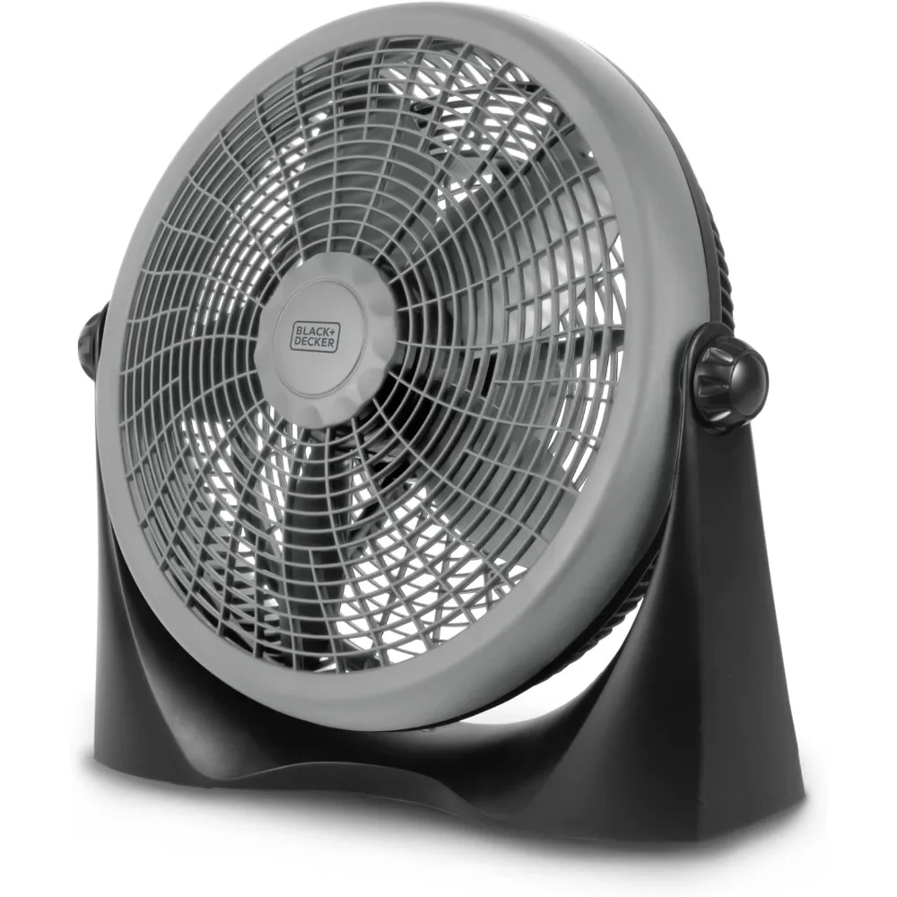 16 Inch High Velocity Floor Fan,Black,3 Fan Speeds,Portable,with an adjustment knob, front guard, and sturdy base