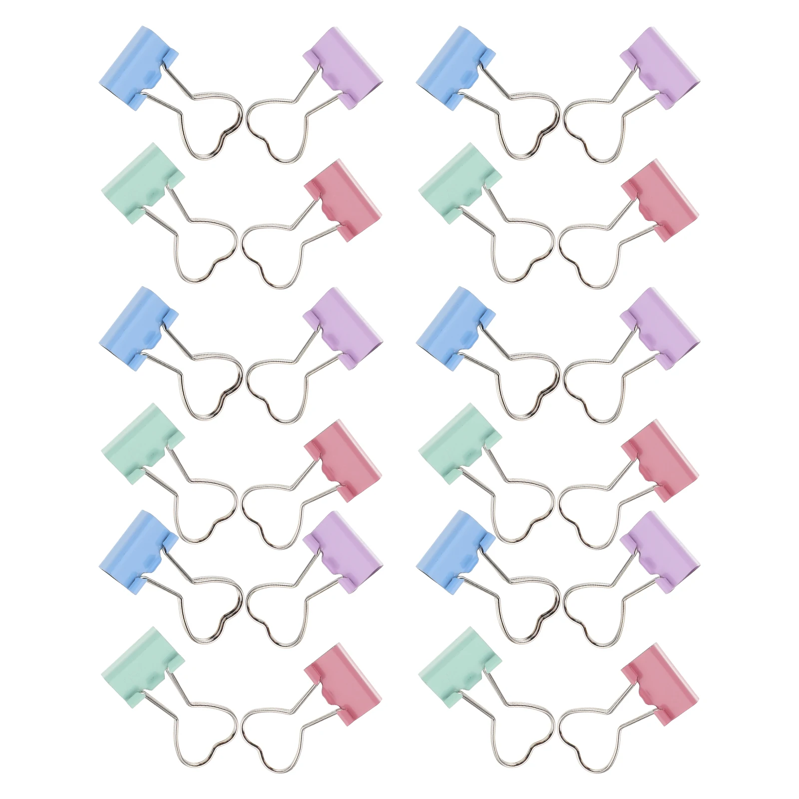 

24pcs Heart Shaped Binder Clips Metal Document Holders Office Stationery File Management Scrapbooking Note Organization
