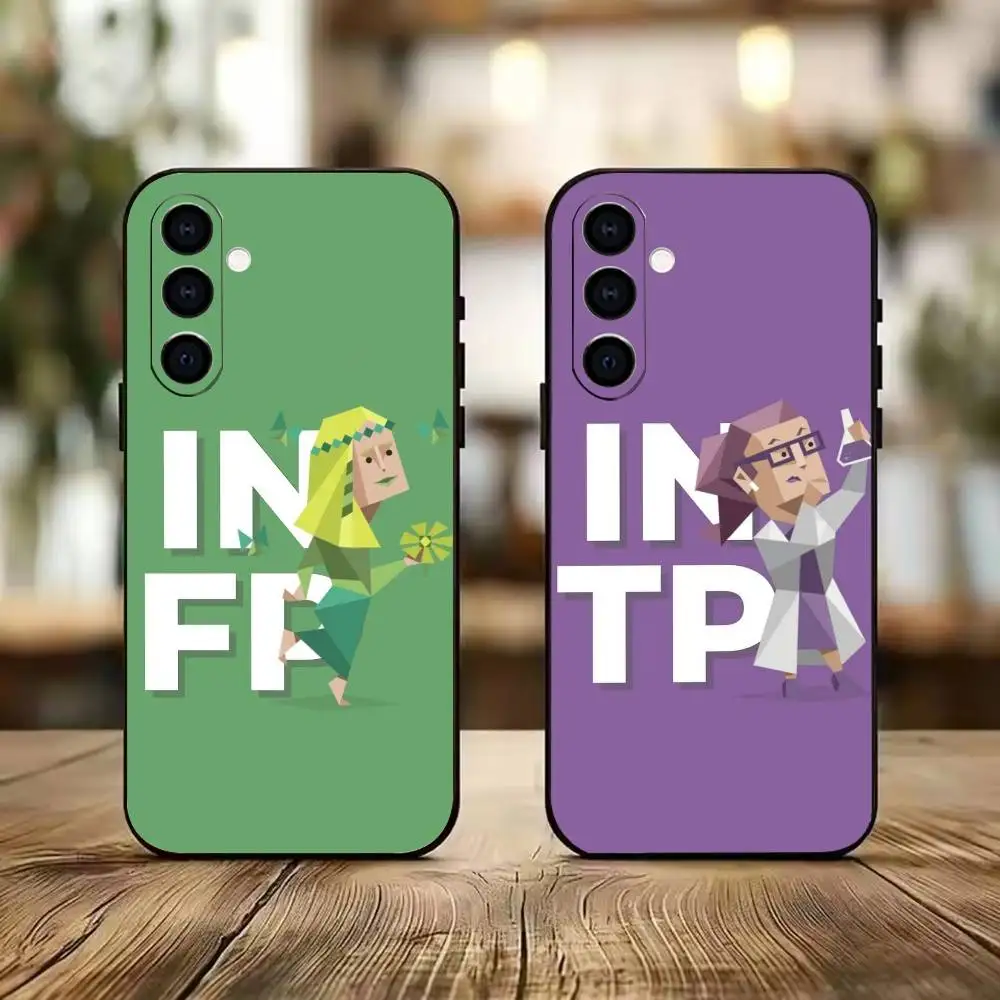 MBTI character  Phone Case Black Silicone Soft For Samsung A73,A72,A71,A70,A53,A52,A51