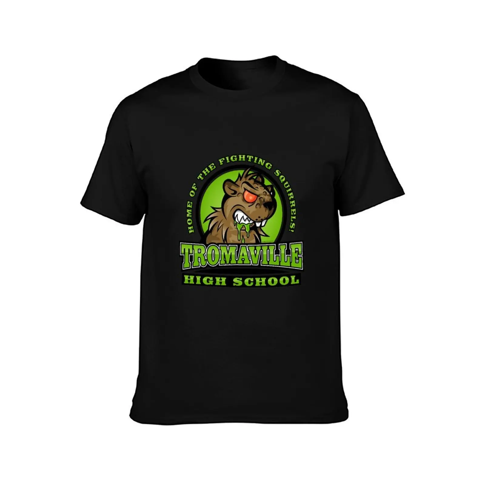 Tromaville Fighting Squirrels T-Shirt, Summer Casual Cotton Tee, Oversized Streetwear Tops, Vintage Graphic Print, 100% Cotton