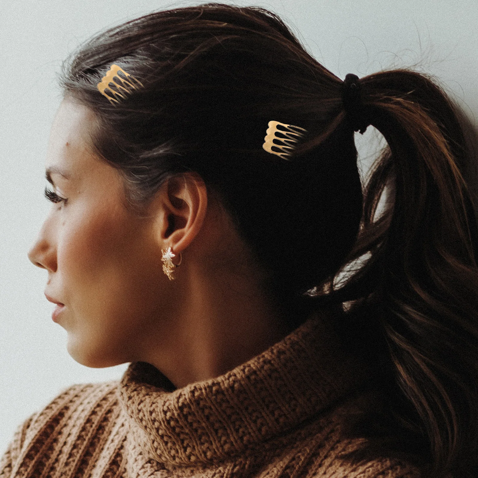 

OHPHCALL 10pcs Five Tooth Hair Comb Side Clips for Women Fine Thin Hair French Style Hair Slides