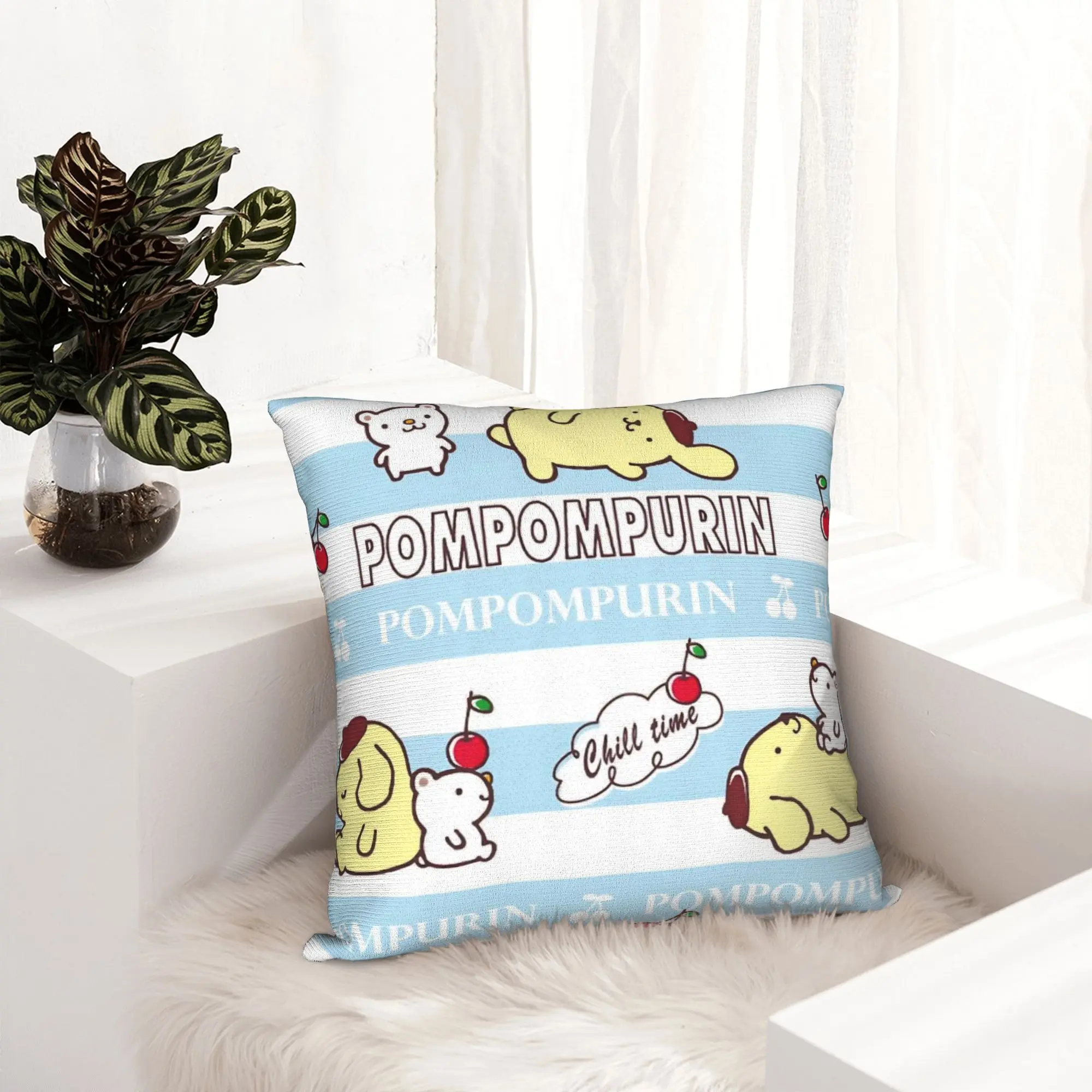 Pompompurins Cartoon Cute Pillowcase Printed Polyester Cushion Cover Decor  Pillow Case Cover Home Dropshipping 45X45cm