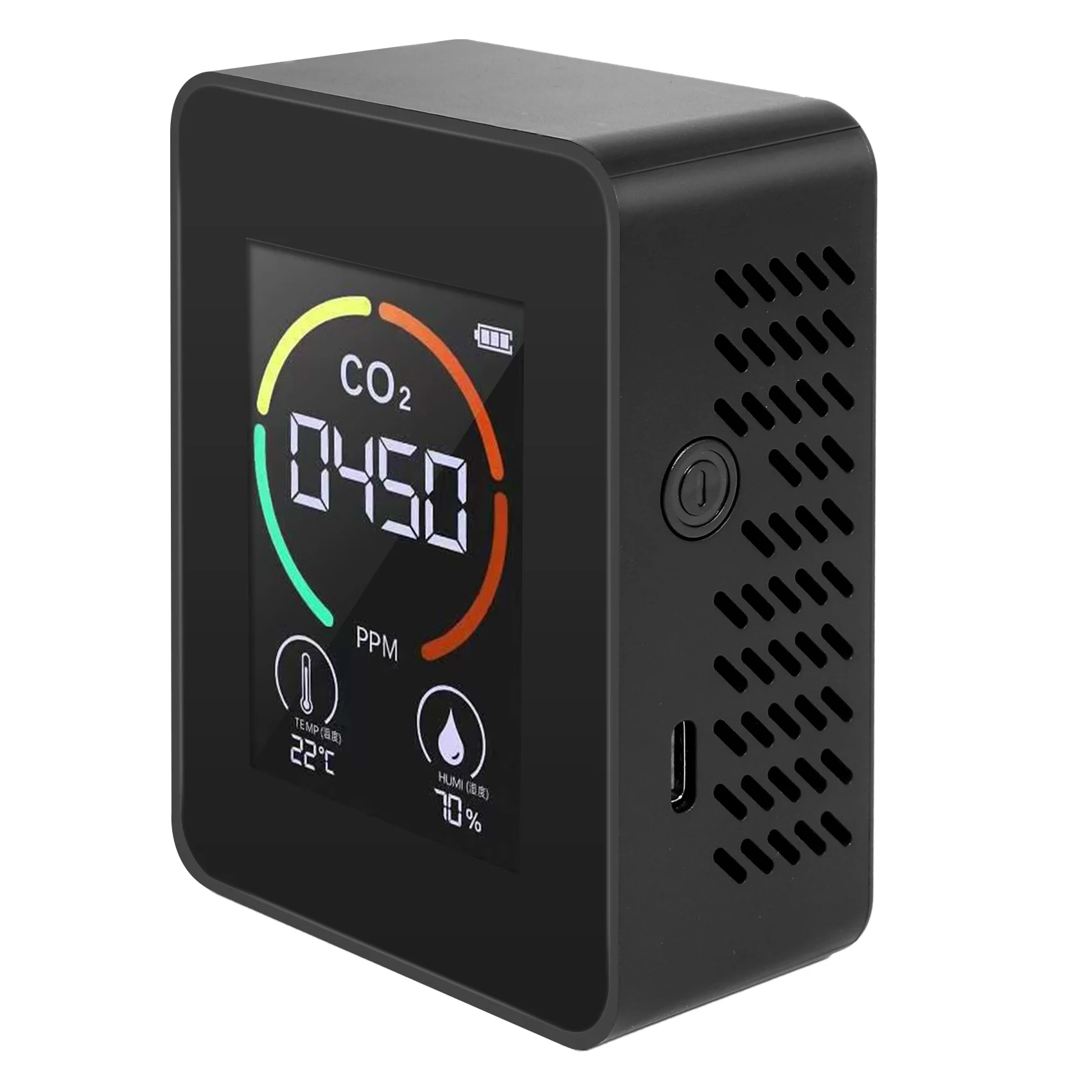 Temperature & Humidity Meter, Air Quality Monitor, CO2 Detector, 3-In-1 Digital Air Pollution Carbon Dioxide Detector B