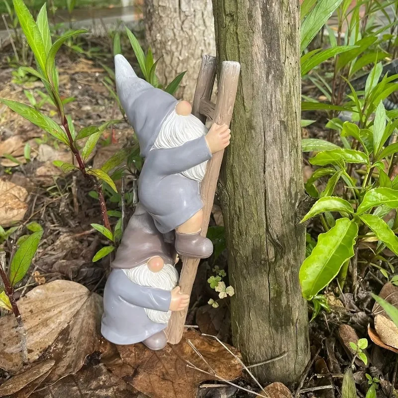 Creative cartoon climbing dwarf whitebeard dwarf resin craft home courtyard decorative small ornaments