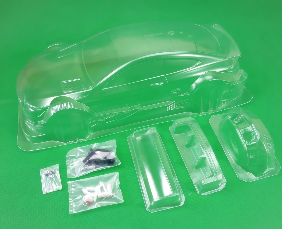 TC363 1/10 C63 DTM 190mm Clear PC Body Shell With Rear Spoiler & Light Buckets For 1/10 RC Touring Car Racing Parts