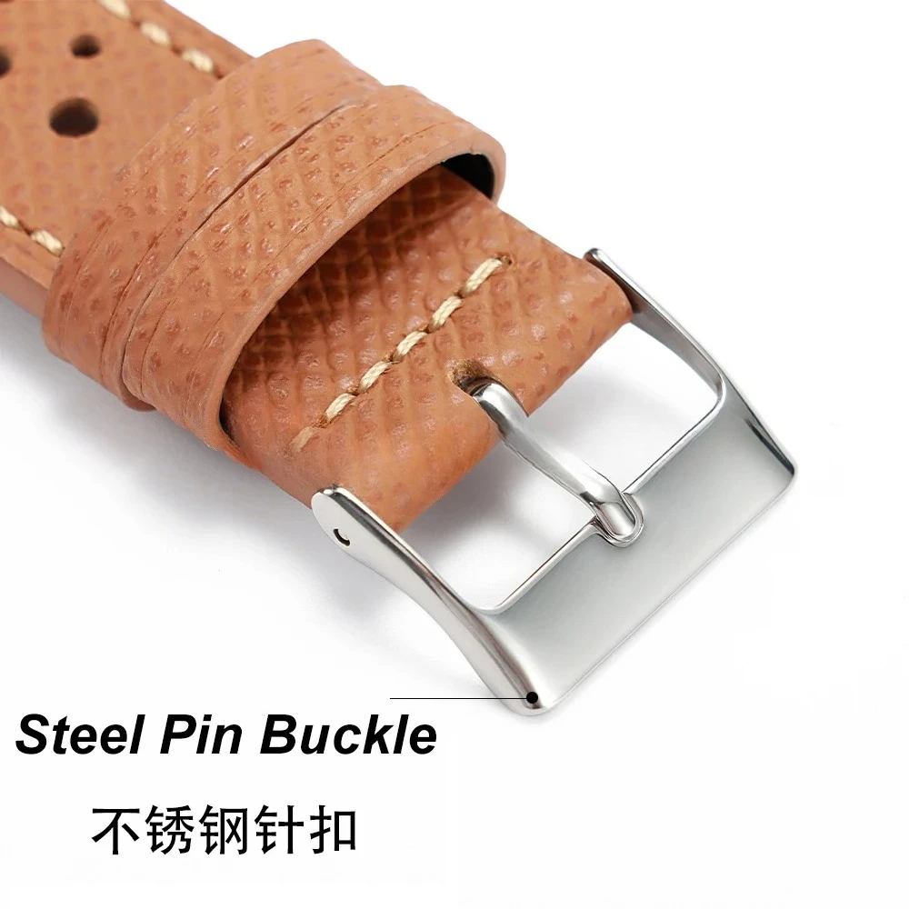 18 مللي متر 19 مللي متر 20 مللي متر 22 مللي متر العالمي خمر جلد البقر حزام ساعة اليد مسامية Wtistbelt البني حزام الساعات الرجال اكسسوارات دبوس مشبك 2026