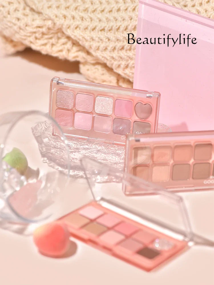 

Beauty Makeup Light luxury ten-color eyeshadow disc blush highlight integrated disc caramel powder brown earth color daily